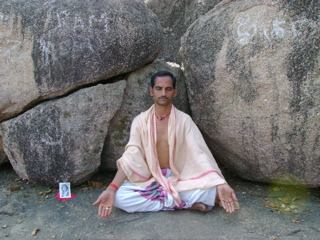 The Hanuman Temple priest meditating