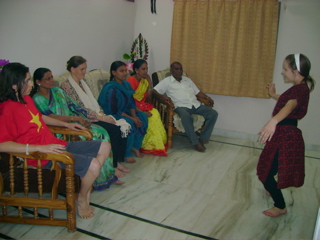 Freya dancing in the Family Home, Nizamabad