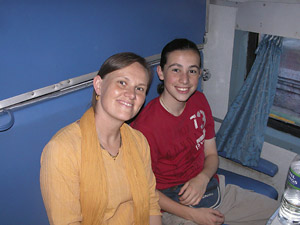 Lene & Caspar aboard the Train to Orissa