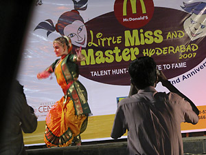 Freya perfoming at the Little miss Hyderabad contest