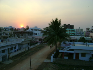 Sunset from the apartment balcony