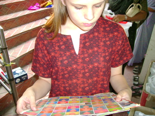 Freya choosing the right neckline for her new punjabi suits