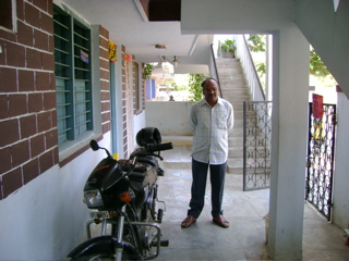 My Carnatic music teacher outside his home